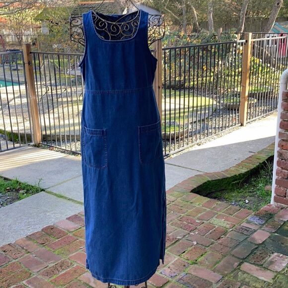 Charter Club Denim Jean Cotton Maxi Dress Size P/P - Picture 1 of 14